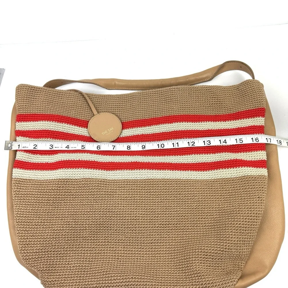 The Sak 120 Crochet Large Hobo Handbag Cabana Stripe Shoulder Bag Beachcore